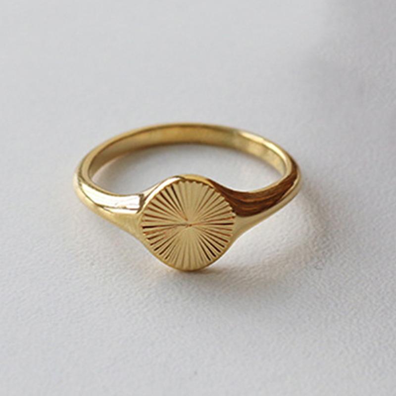 

Wedding Rings Titanium Steel Geometric Round Ring For Women Charm Jewlery Birthday Party GiftWedding