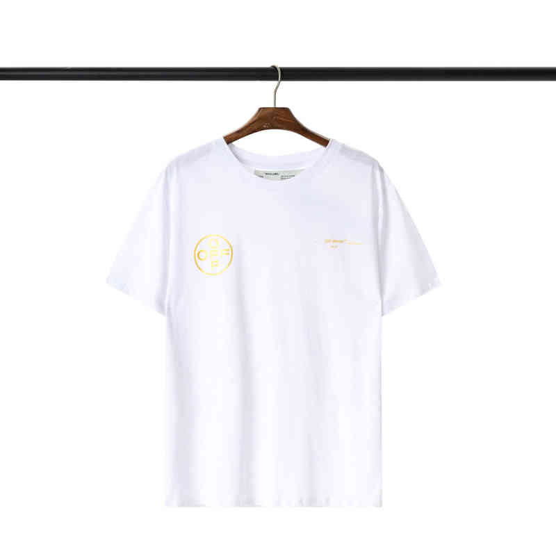 

Factory Direct Sales Designer New Brand Short Sleeve Wholesale Trend Circle Tracing Arrow Print T-shirt for Men and Women, White