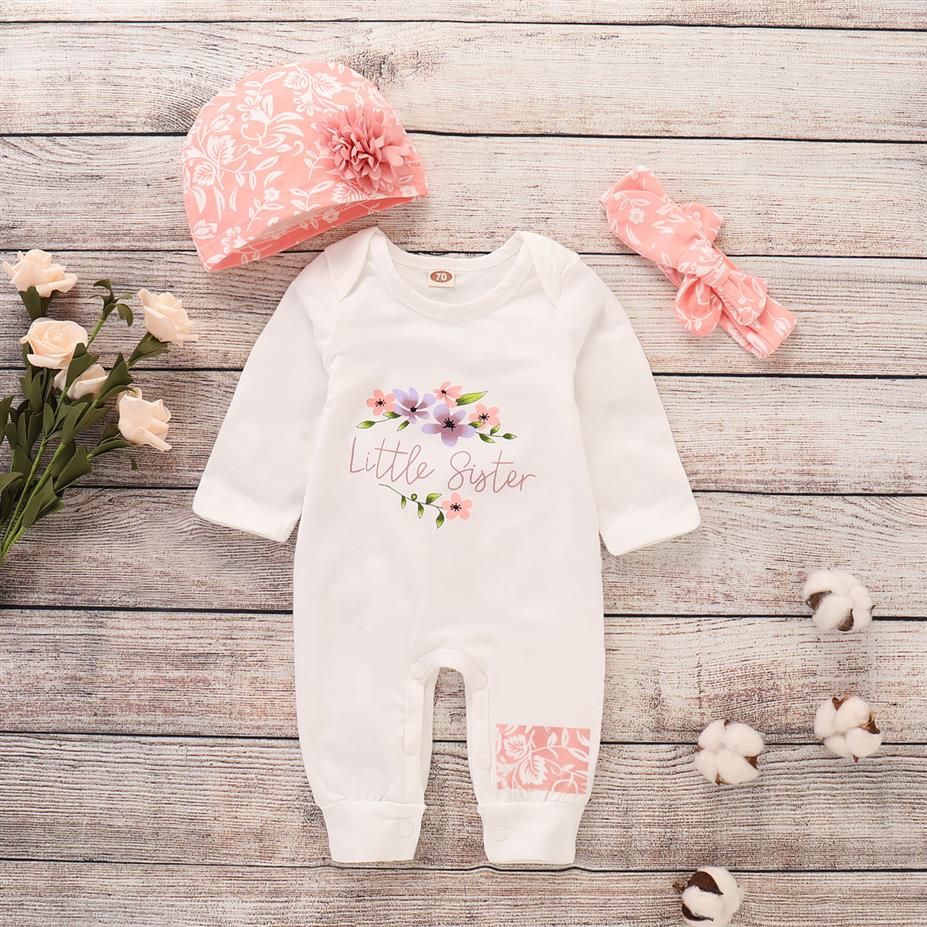 

Newborn Baby Girl Romper Long Sleeve Baby Rompers Winter Baby Girls Clothes Toddler Girl Romper Infant Jumpsuit 3Pcs Set256j, White