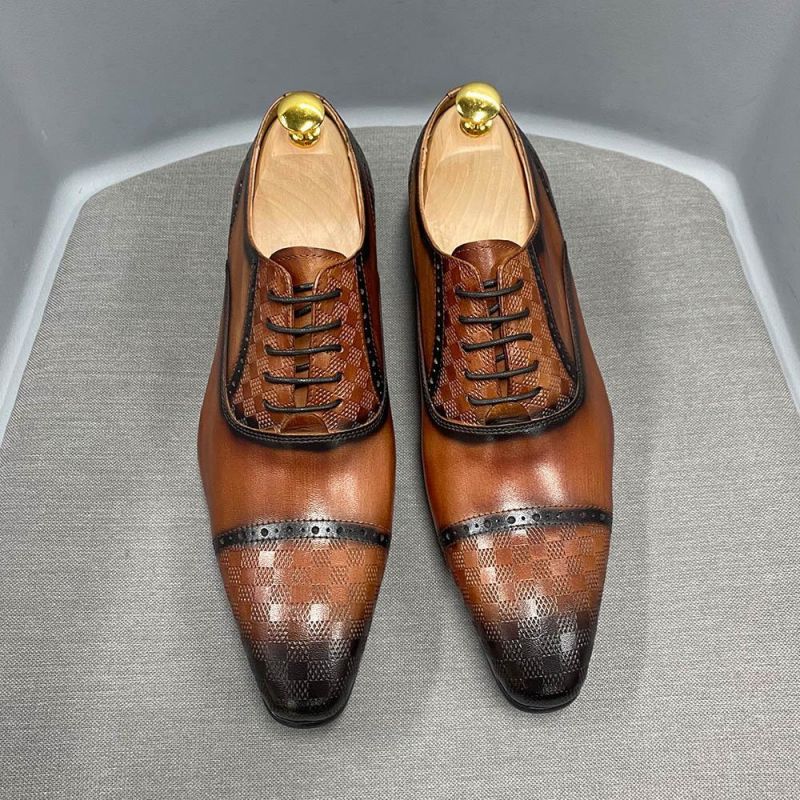 

High-end Pointed Toe Oxford Shoes Men Leather Solid Color Fashion All-match Flat Comfortable Breathable Business Casual Shoes KB229, Clear