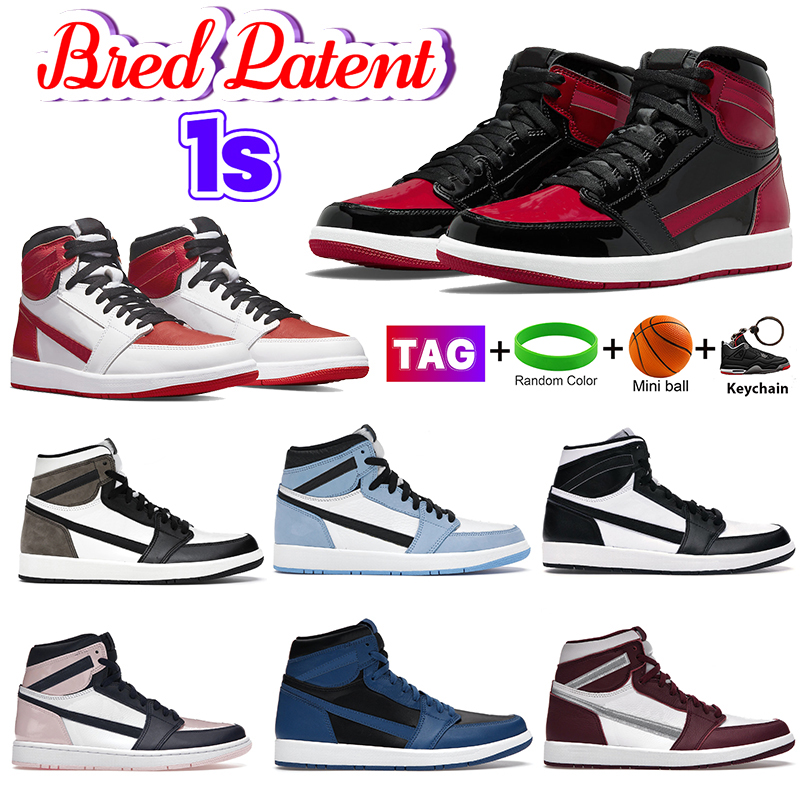 

Mens 1 1s Basketball Shoes Bred patent Hyper Royal Chicago Designer Sneakers University Blue Mid Light Smoke Grey Bordeaux Twist Marina dark mocha men women trainers, #49- shoe box