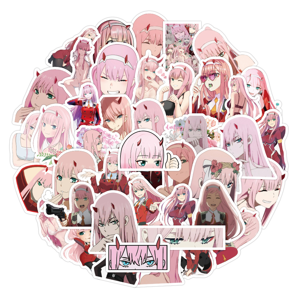 50Pcs 2D Anime Laptop Sticker Pack For Phone Case Notebook Water Bottle Guitar Refrigerator Motorcycle Decals-image-764034937