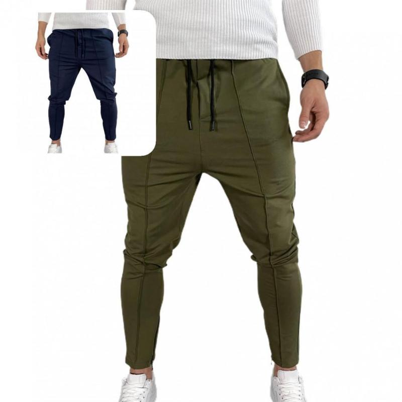 

Men's Pants Simple Training Trousers Straight Wear Resistant Solid Color Mid Waist Male Sweatpants Casual Sports, Green