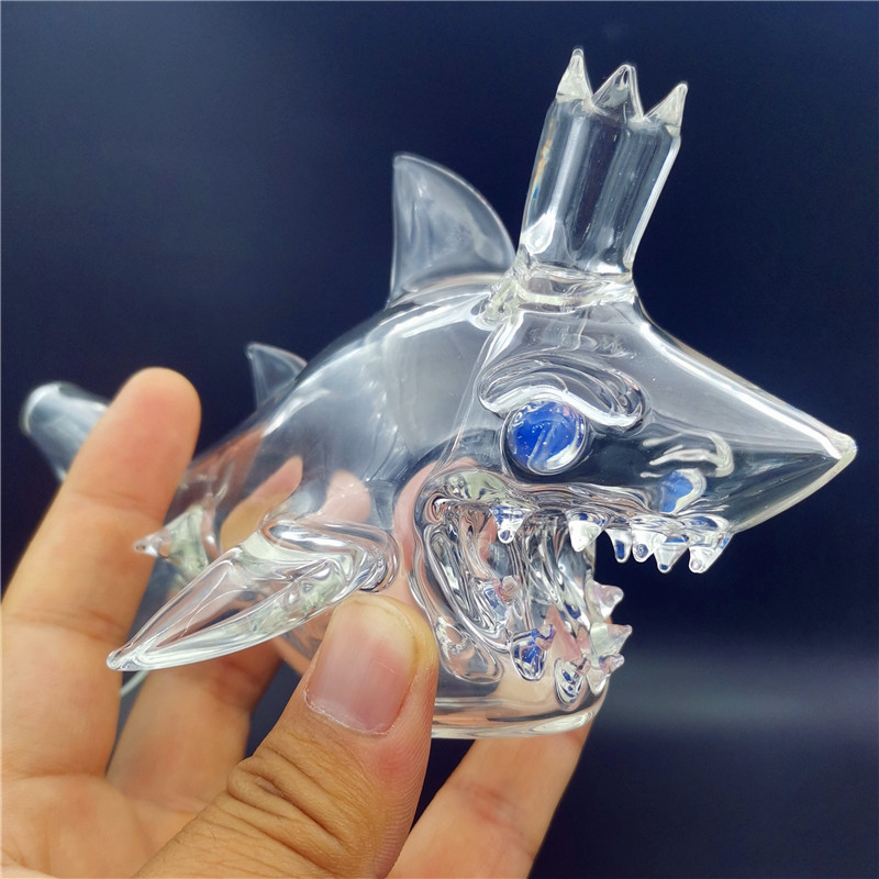 

Glass Water Bong Shark Bongs 10MM Female Joint Hookah Perc Quartz Banger Oil Rig Cartoon Bubbler