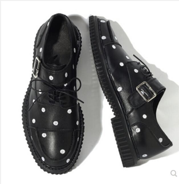 

Fashion Genuine Leather Dot Leather Shoes Korean Style Gentlemen Casual Shoes Oxfords