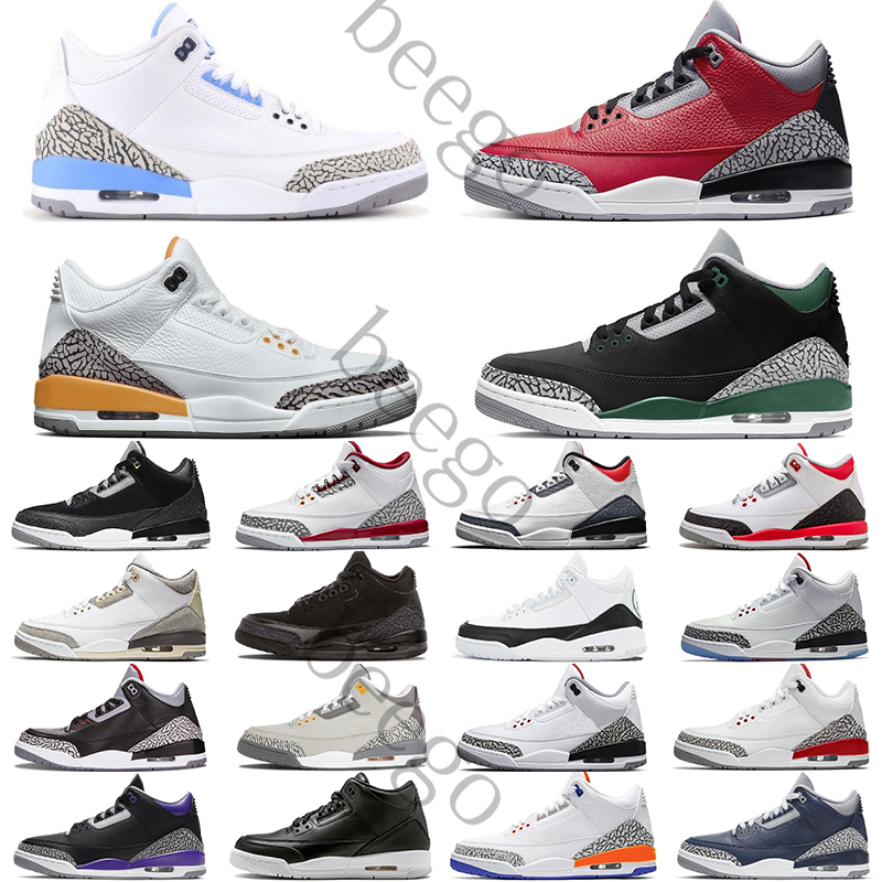 

3 3s UNC medium grey white sp racer blue laser orange basketball shoes mocha Nrg black cement pure mens men for fragment design retro sneakers sneaker trainer trainers, Need box
