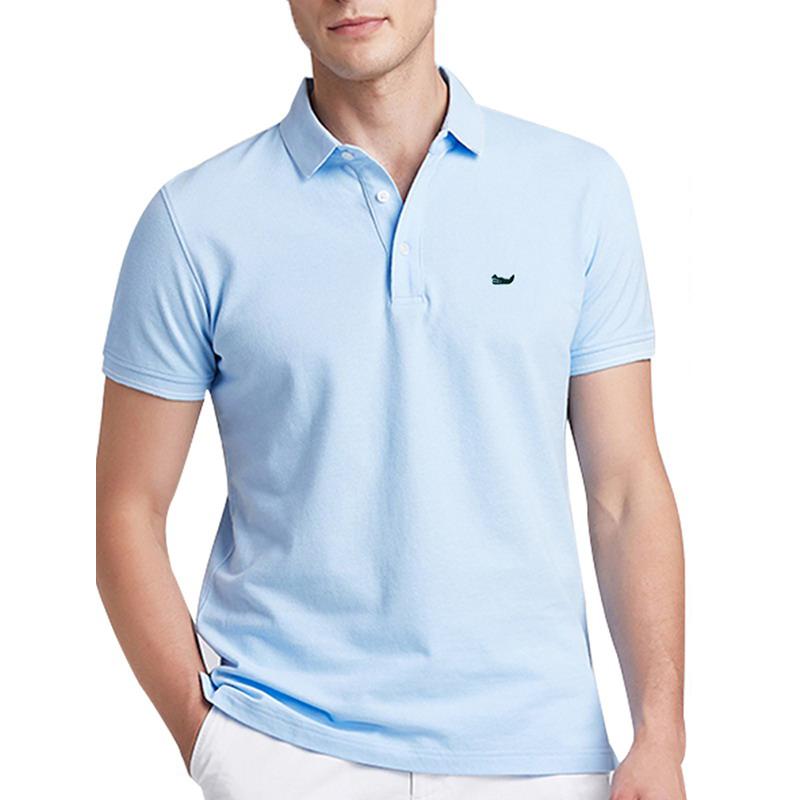 

Men's Polos 100% Cotton Solid Color Mens Shirts Short Sleeve Good Quality Casual Hommes Fashion Summer Lapel Male Tops 811Men's, Royal blue