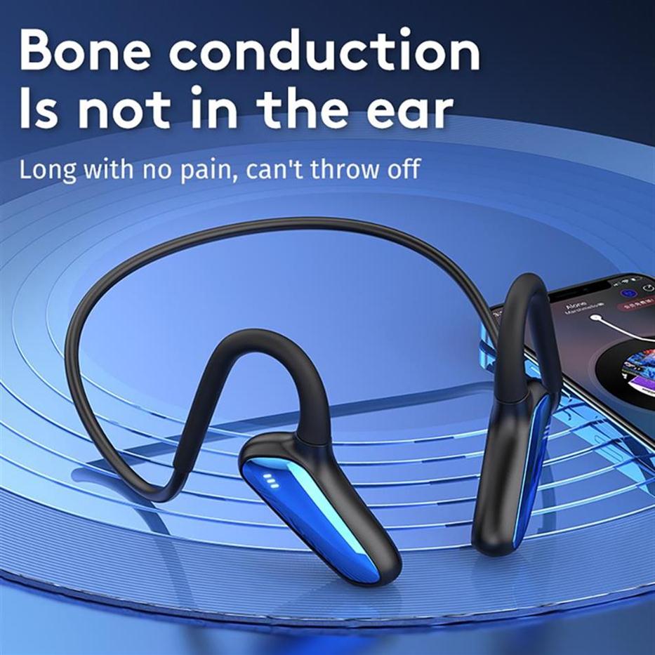 

Bone Earphones Conduction Concept Headphone IPX 5 Waterproof Music Player Swimming Diving Earphone Stereo Hands- With Mic For 243x284F, Black
