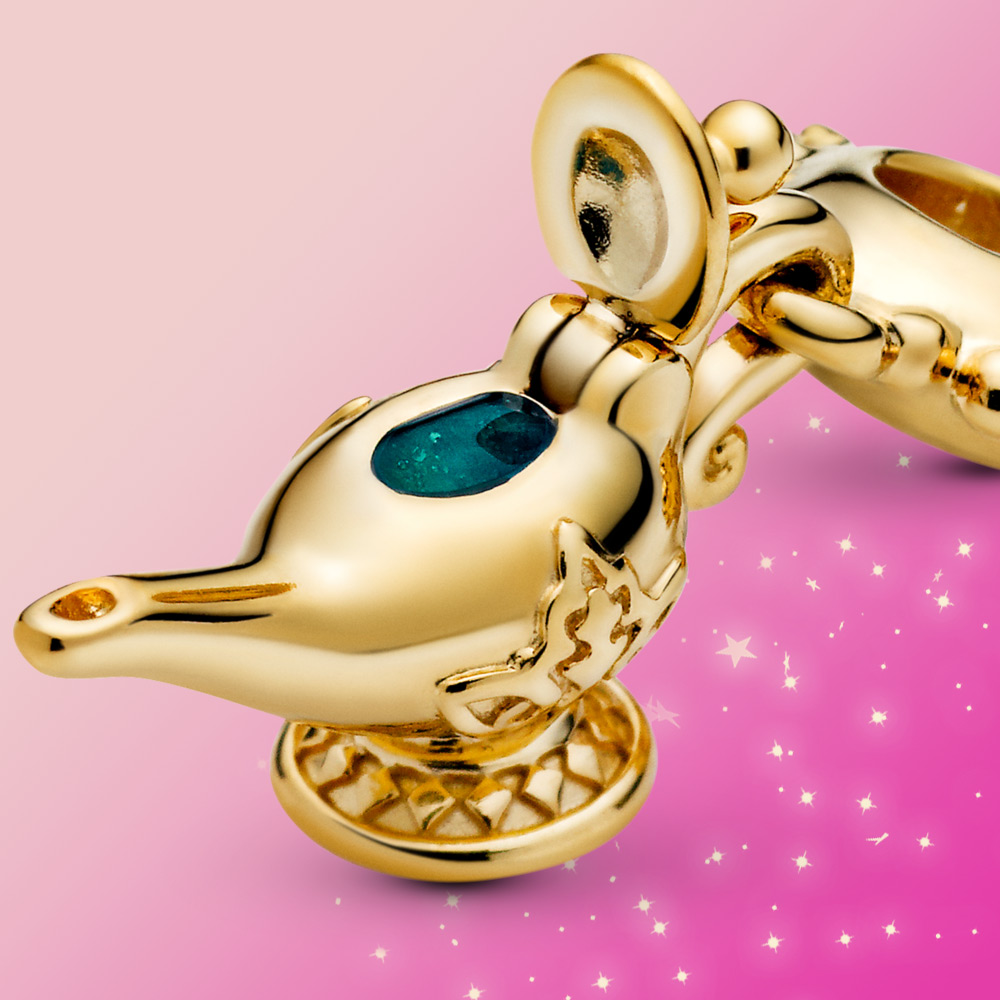 925 Sterling Silver Bead Magic Aladdin Lamp Gold Bead Pendant Charm Clear CZ original Fit Pandora Bracelet Jewelry Women jewelry-image-759510699
