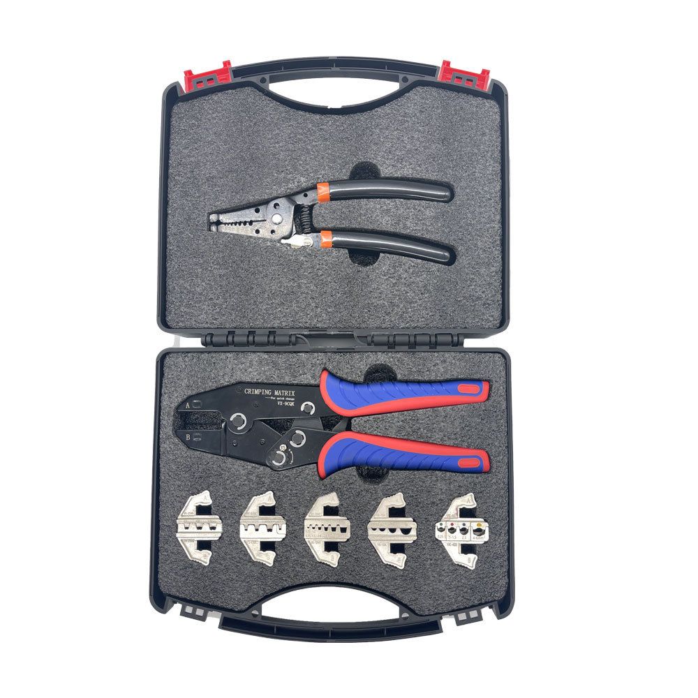 16-2 Crimping Tool Pliers Set Ratcheting Wire Crimper Heat Shrink Non-Insulated Open Ferrules Barrel Flag Ferrule Connectors