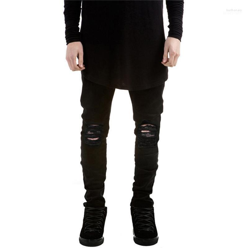 

Men's Jeans 2022 Men Cool Ripped Distressed Male Harem Slim Trousers Hip Hop Retro Boyfriend Streetwear Stacked Students Skater Pants Bert22, Red