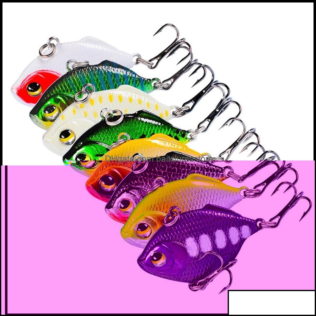 

Baits Lures Fishing Sports Outdoors 1Pcs 8-Color 4.5Cm 8.5G Vib Plastic Hard Hooks 8# Hook Artificial Bait Pesca Tackle Accessories Drop D