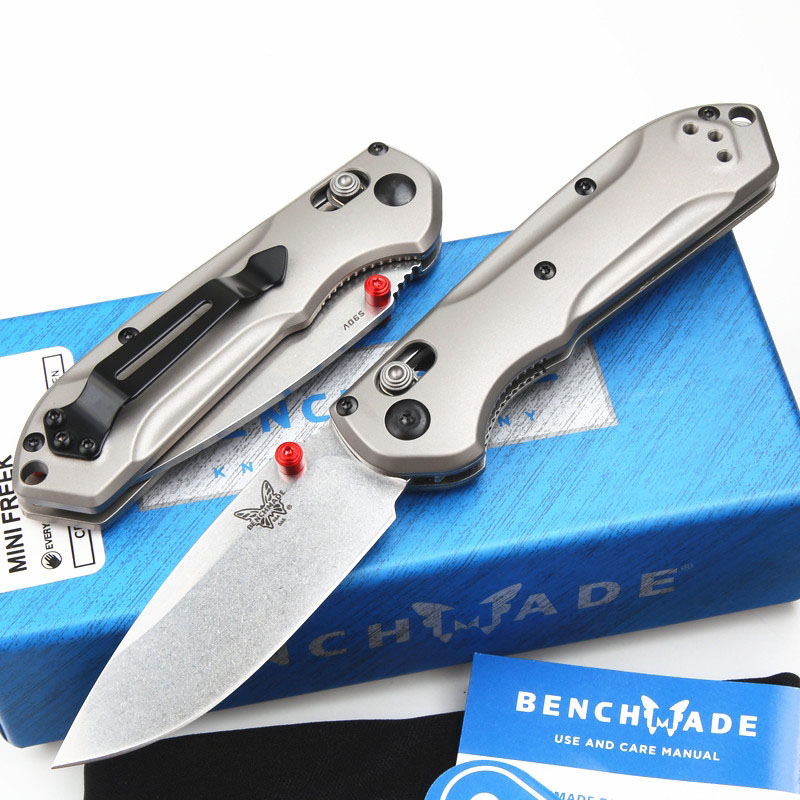 

Benchmade Mini 565 Freek Folding Knife 3" S90V Satin Plain Blade TC4 Handles Outdoor Camping Hunting Pocket Knives EDC Tools 535 565-1 537