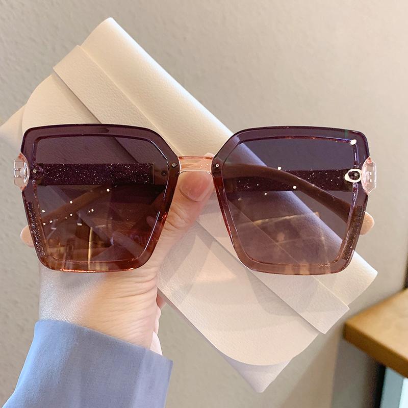 

Sunglasses Oversized Polarized Rhinestone Decorated Square Frame Sunglass Trendy Fashion Male Female Eyewear Top Brand Designer Shades