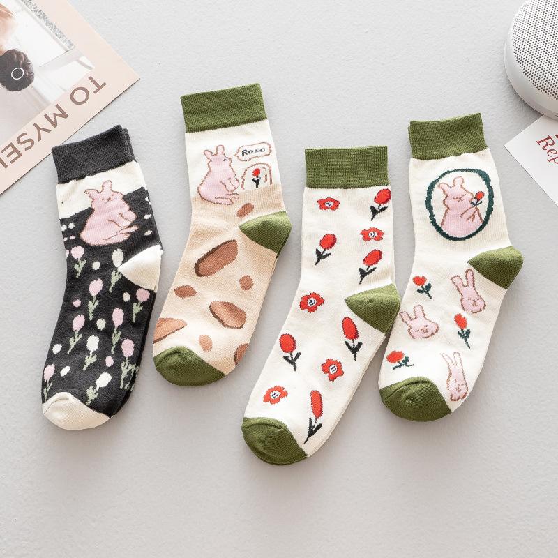 

Socks & Hosiery Autumn Winter Green Cute Japanese Women Cotton Korea Preppy Style Kawaii Woman SocksSocks