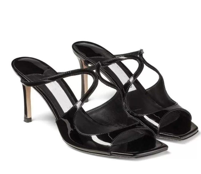 

Luxury Brands Anise Mules Sandals Shoes Dress Nude Black Gold.. Satin Leather High Heels Open Toe Women's Party Wedding Lady Slippers luxury shoes