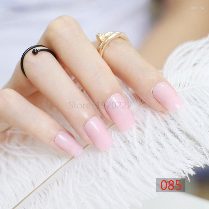 

False Nails 24pcs Sell Fashion Long Section Square Head Candy Decoration Pale Skin M085 Prud22, 1set