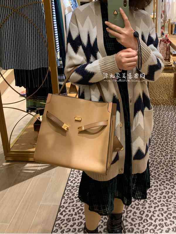 

TorysBurchs Handbag TB women's bag Lee double cowhide Single Shoulder Bag Messe, Black large size