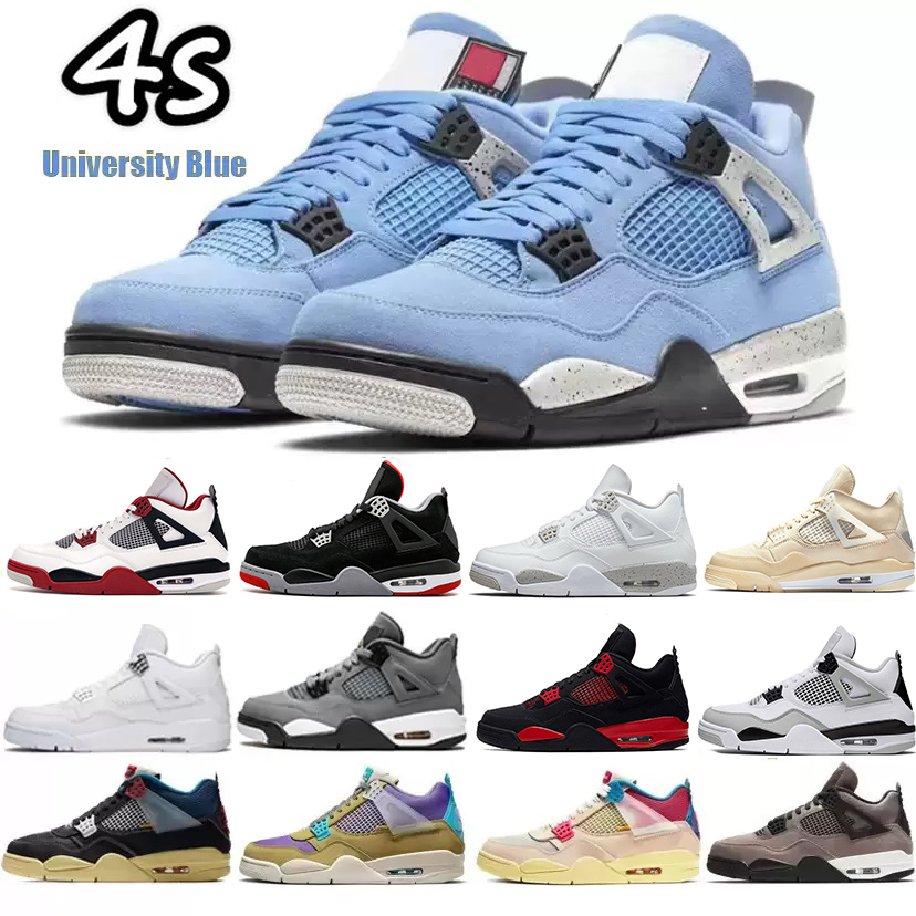 

2022 New Sail 4 4s Mens Basketball Shoes Sneakers Heritage Rebellionaire University Blue Fire Red Oreo Bred Black Cat Guava Ice White Cement women Sports Trainers, Shoes box