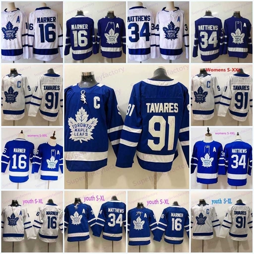 Xfl2020 2019 91 John Tavares Captain C Patch 34 Auston Matthews 16 Mitch Marner Hockey Jerseys In stock Fast Shipping