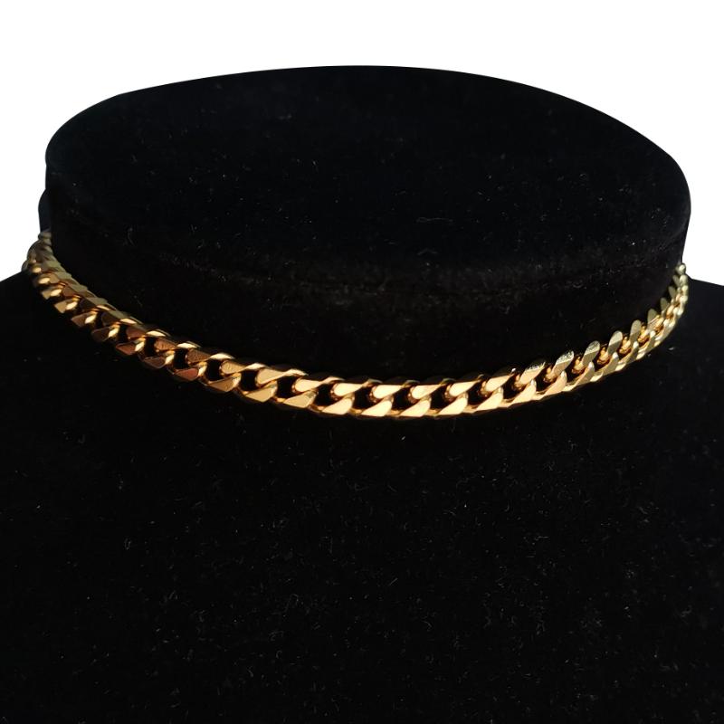 

Chokers High Quality Punk Cross Choker Necklace Women Collar Statement Gold Color Stainlesss Steel Short Box Neck Chain Steampunk