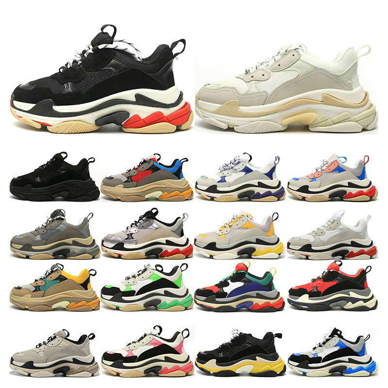 

Designer Luxurys shoes triple s men women Casual platform white black bred pink Purple grey, 8 ochre