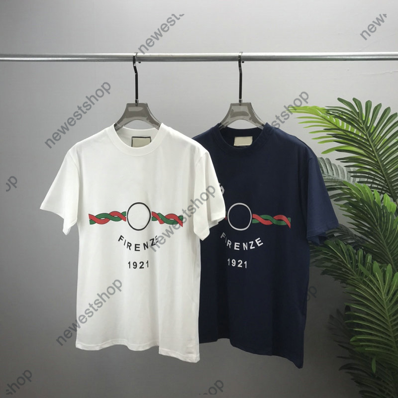 

2022 Summer Europe mens t shirts designer luxury color stripe print t shirt womens classical letter printing tshirts Crew Neck Streetwear Tshirt Casual tee, White
