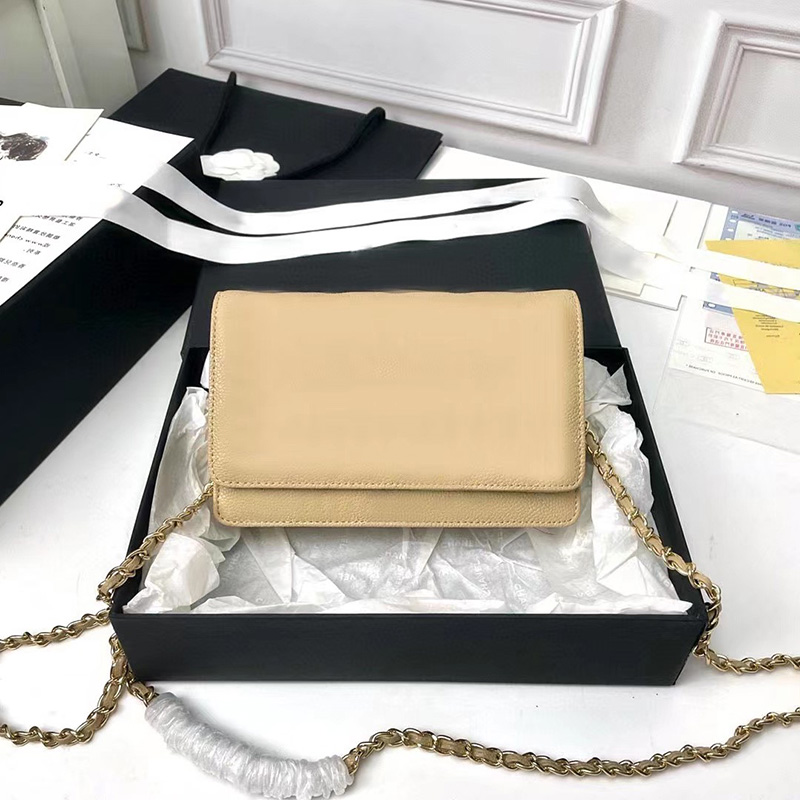 

Wallet on chain AP2804 desigern Mini Handbag for women Grained Shiny leather chain bag Luxury shoulder bags woc caviar Messenger bag Crossbody bag Gold Metal, Extra shipping(not for sale separately)