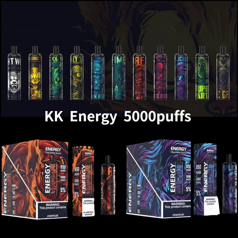

Original KK Energy Rechargeable e cigarette Disposable 5000puffs Pod Kit 850mAh 12ml 5000Puffs 5% Cartridges Pre filled Vape Pen 11 Choice USA warehouse