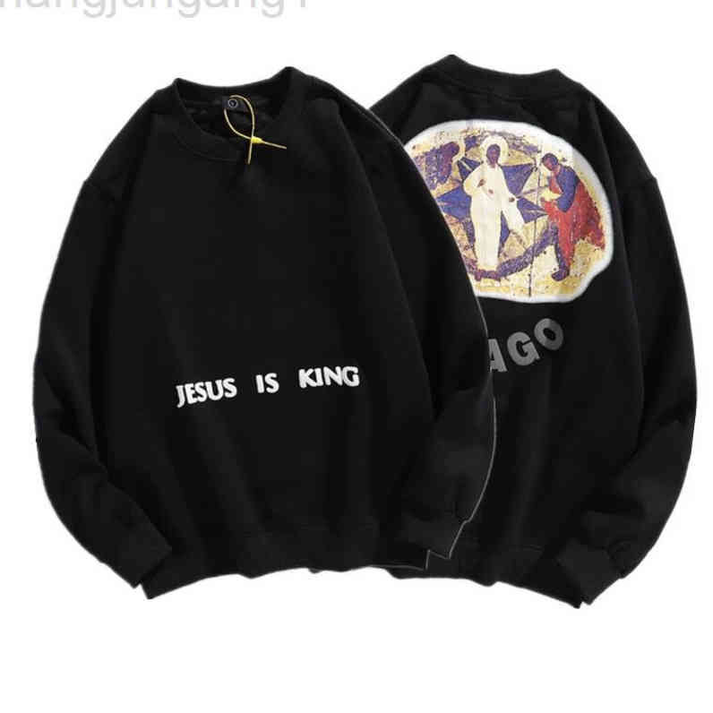 

New Designer Kanyes Smiley Face Graffiti Kids See Ghosts Zip Up Foaming European And American Black Loose Versatile Round Neck Short Sve Men's And Women's Hoodie, No sale