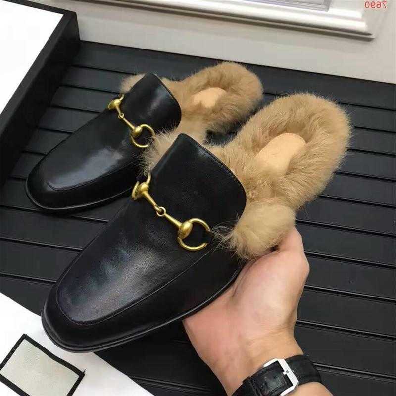 

Designer Slippers Fur Princetown Mules Flats Women Loafers Genuine Leather Sandals Casual Shoes Metal Chain Shoe Men Lace Velvet Slipper Us18.5 Eva Olive, Color 21