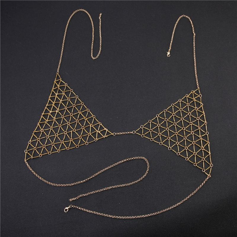 

Chains Personality Punk Hand-stitched Geometric Triangle Body Chain European Style Beauty Bra Exaggerated Fashion Beach