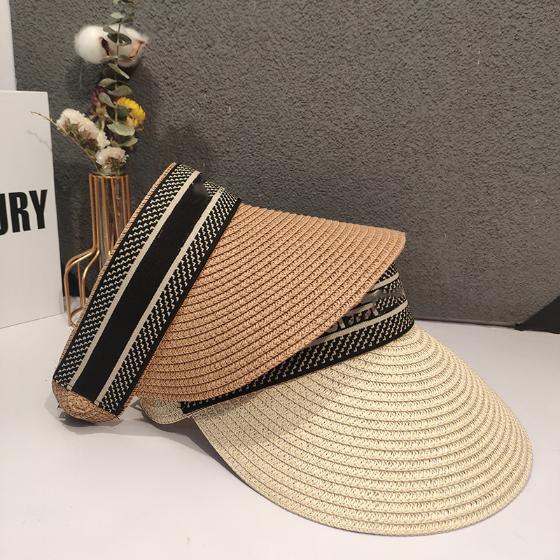 

Fashion Designer Straw Summer Beach Hats Wide Brim Outdoor Camping Hiking Women's Sun Hat, Khaki