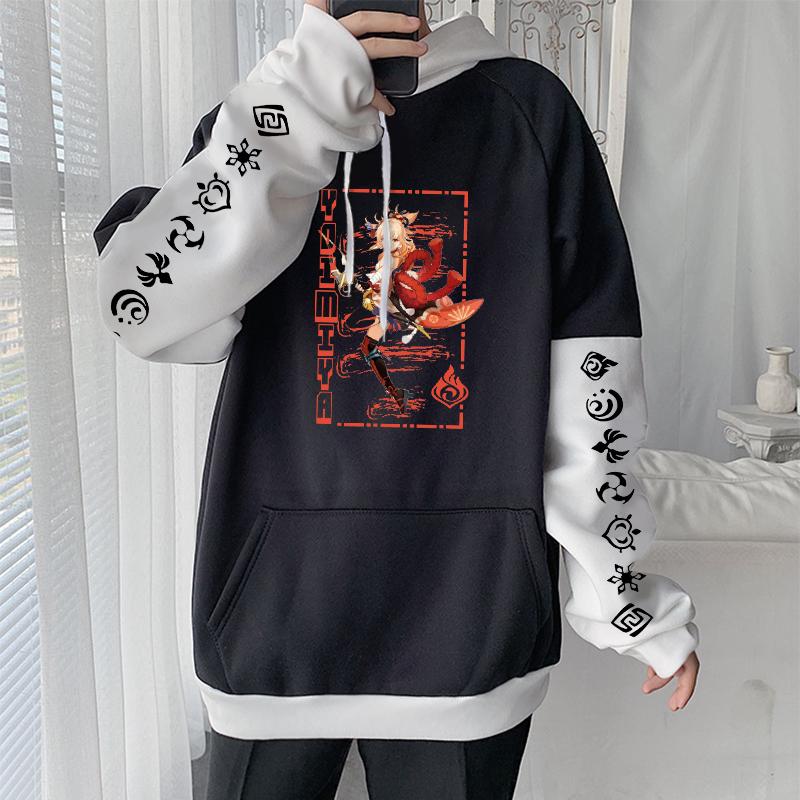 

Men's Hoodies & Sweatshirts Genshin Impact Cartoon Naganohara Yoimiya Cosplay Winter Women Thicken Warm Top Oversized Streetwear