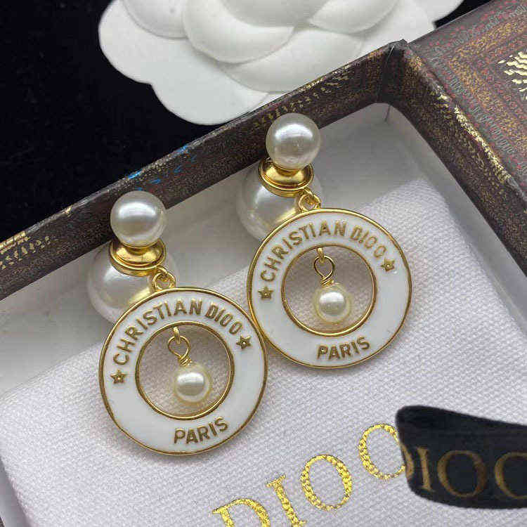 Fine ring glue dropping White Pearl Earrings Fashion temperament light luxury high sense female Earrings accessories-image-782540860