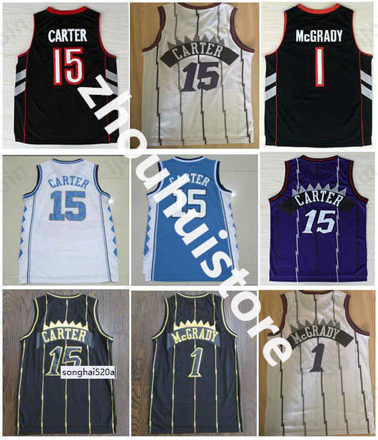 

Men' Sportwear Quick Dry Breathable Tracy #1 McGrady Jersey White Purple 15# Carter Jersey Best Quality Penny 1# Hardaway Stitched Shirts''nba''jersey, Cc5