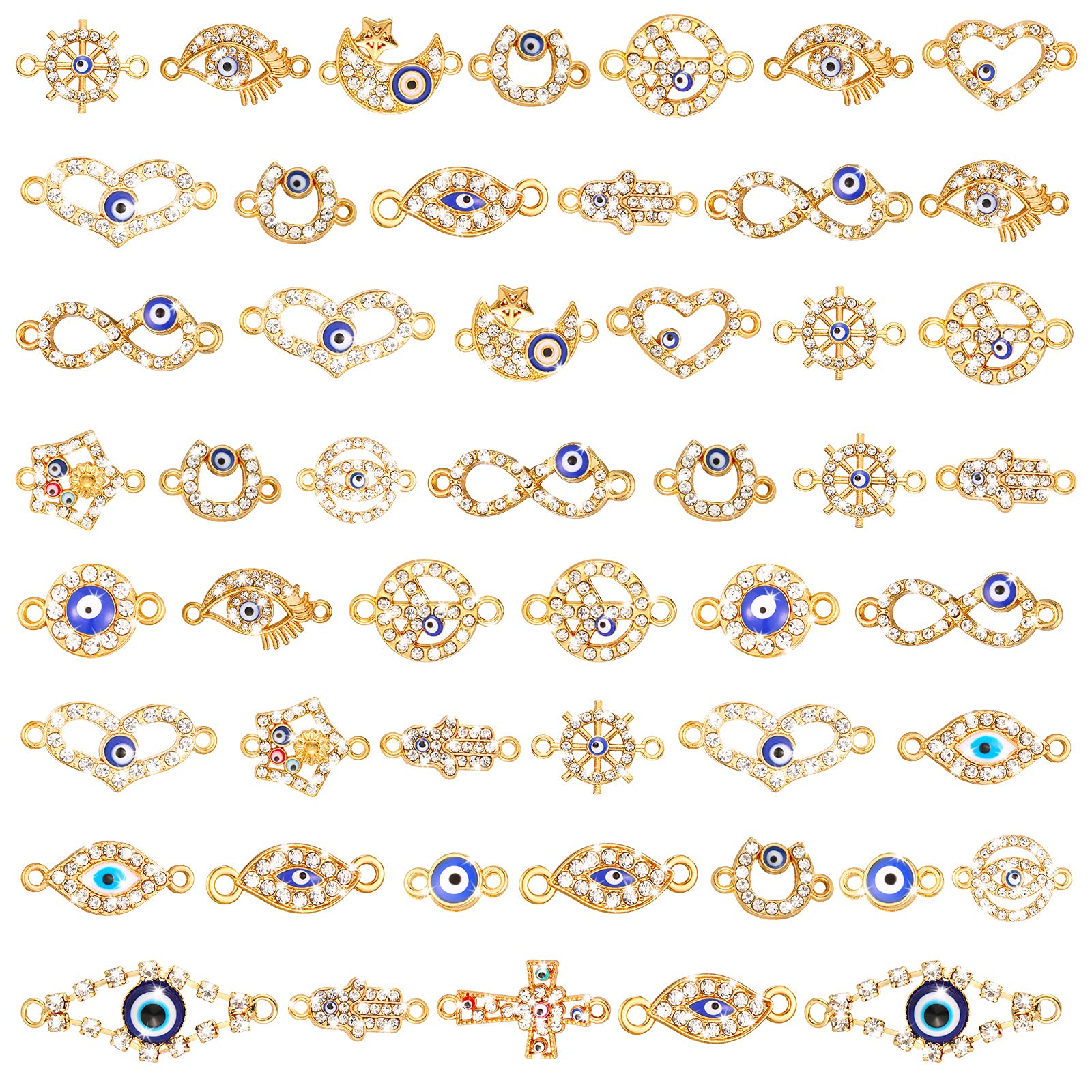 

Pendant Necklaces Mixed Alloy Enamel Eye Charms Assorted Evil Connector Rhinestone Diamond Link For Diy Jewelry Necklace Bracelet Cra amGdy