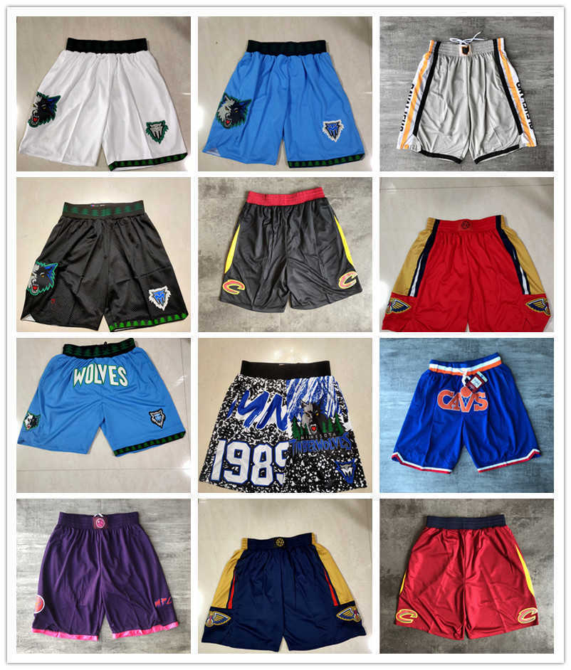 Adams Melton Anderson Team Throwback Basketball Shorts Just Don Stitched Face Mesh pockets mitchell ness Pantalones de baloncesto Shorts 025