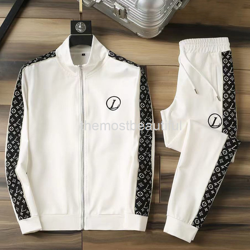 

Men's Tracksuits Roman style cotton high-end men's luxury fashion trend cardigan two-piece set, 2# packing bag