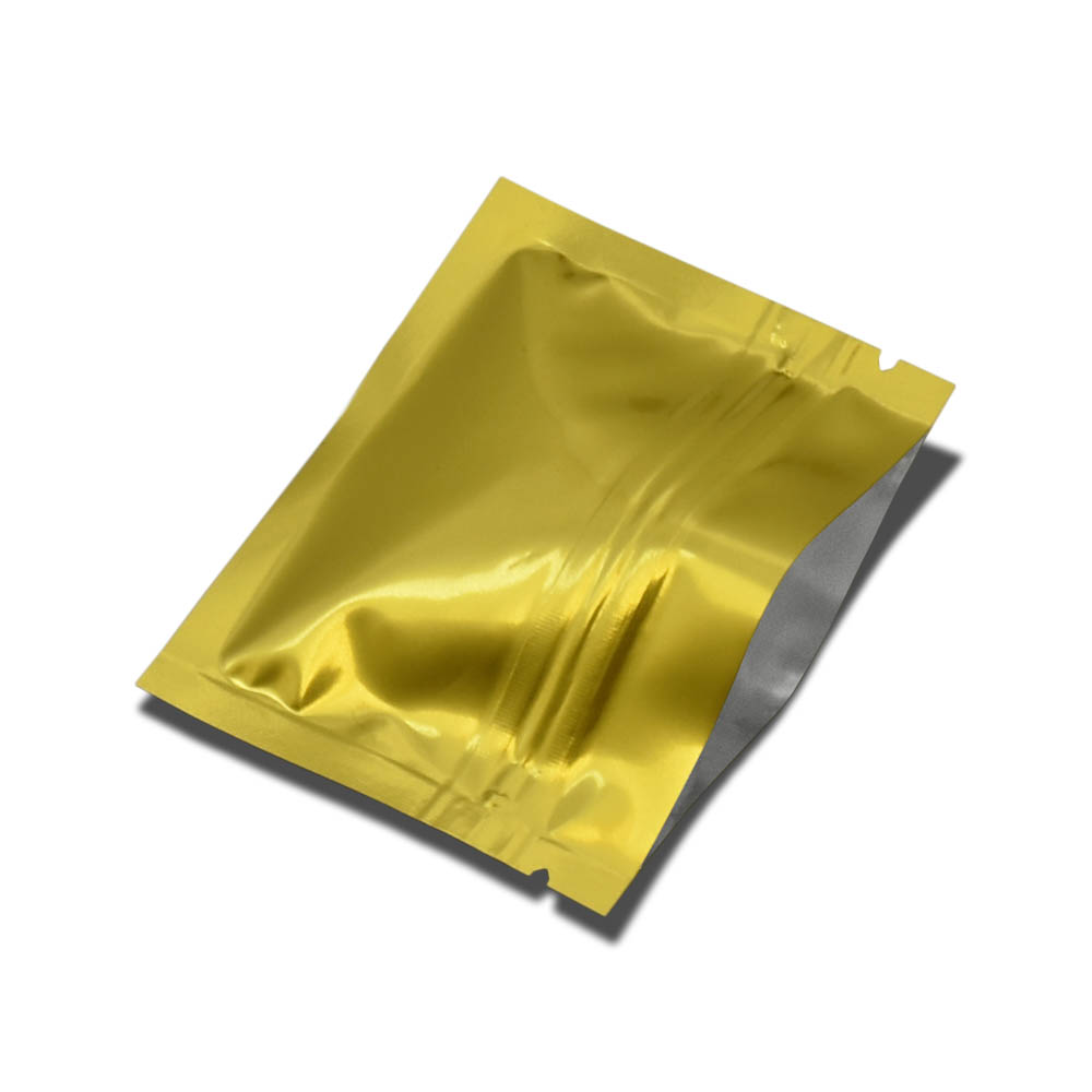 

Gold Colroed Resealable Zip Lock 7.5x6.3cm Aluminum Foil Packing Bag Flat Self Seal Mylar Food Packaging Pouches 500pcs/lot