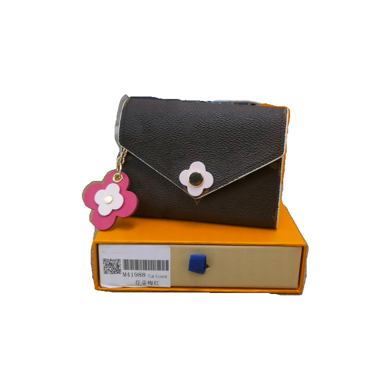 

Designer famous brand ladies purse short leather luxury card bag cover hand-held inner compartment with box 12-9CM