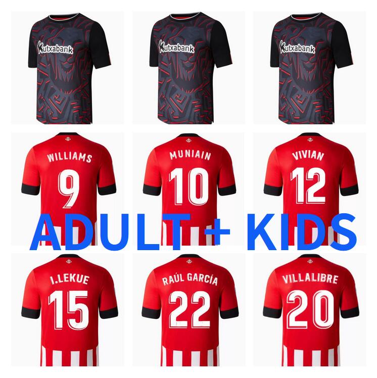 

2022 2023 VILLALIBRE bilbao Soccer Jersey 22 23 Athletic WILLIAMS MUNIAIN ADURIZ football shirts RAUL GARCIA Camiseta de futbol Men kids kit uniforms, Kids size