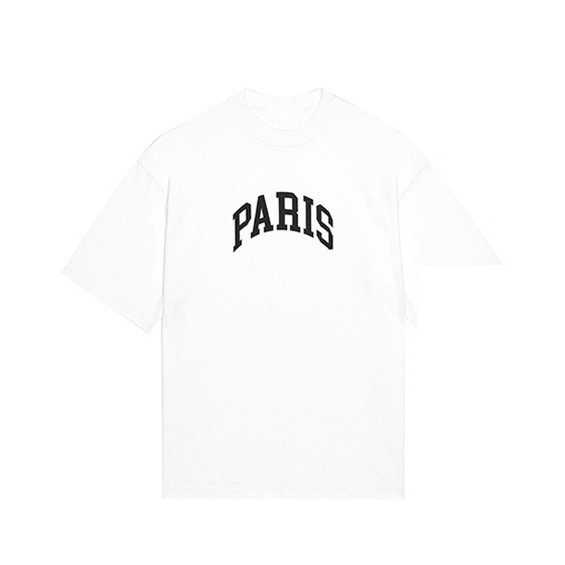

PARIS Printed Tee Black White Color 22SS Fashion arc letter Man Women T-shirt Oversize Style FZTX009
