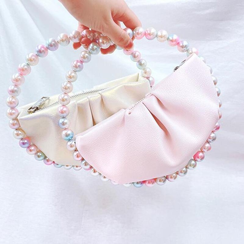 

Evening Bags Pearl Circular Bag For Women Rhinestone Handbags Fashion Ladies Party Round Clutch And Wedding PurseEvening, Black