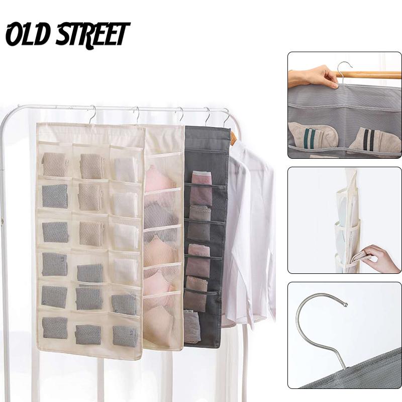 

Storage Boxes & Bins 15/24/30/36 Mesh Double-sided Hanging Bag, Socks, Bra, Underwear Cabinet, B1