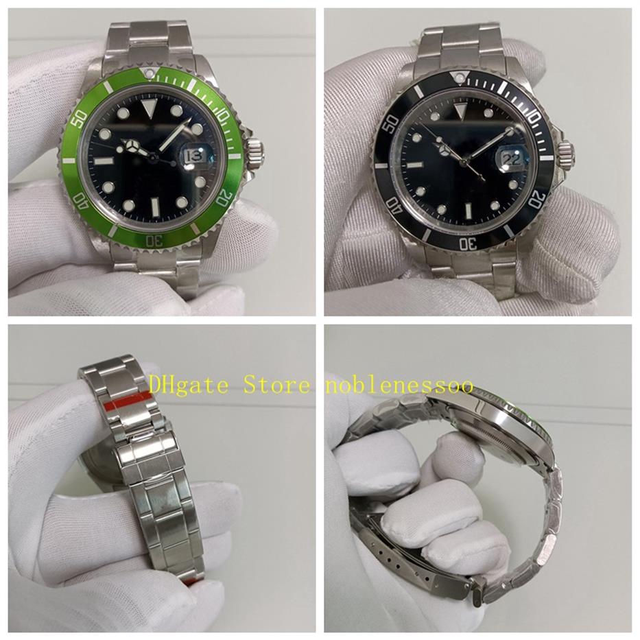

2 Color BP Factory Vintage Watch Mens 40mm Alloy Bezel 16610 Date 50th Anniversary 16610LN Green Black Dial Steel Bracelet Antique169g, 01