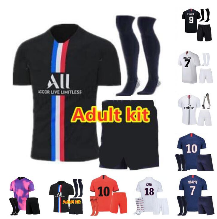 

adult kit 18 19 20 CAVANI MBAPPE soccer jerseys Maillots de football 2018 2019 2020 VERRATTI ICARDI DI MARIA Marquinhos shirt uniforms enfants psgs foot third 3rd 4th