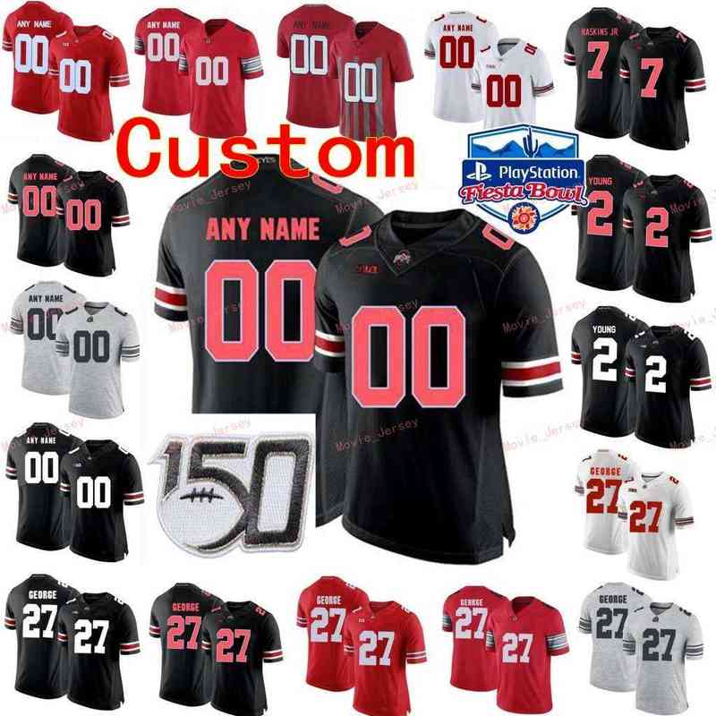 

Stitched Custom 80 CJ Saunders 88 Jeremy Ruckert 9 Johnny Utah 97 Joey Nick Bosa Ohio State Buckeyes College Women Jersey, Womens black red