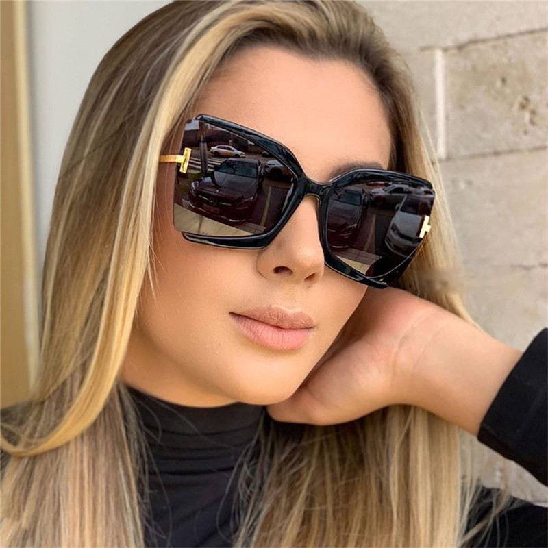 

Brand Designer T Sunglasses 2022 New Oversized Square Women Sun Glasses Female Big Frame Colorful Shades fpr women Oculos