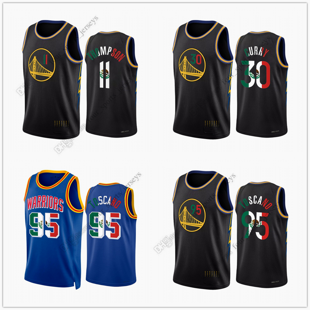 

Custom Printed 2022 New City Basketball Jerseys 11 Thompson 30 Curry 95 Toscano High Quality Jersey Size S--XXL